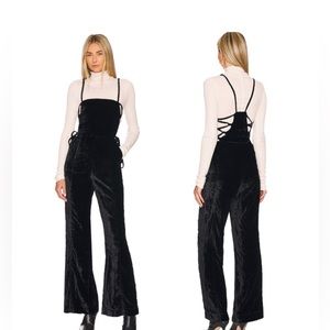 NWT, Free People 90’s Forever Black Overalls, Medium